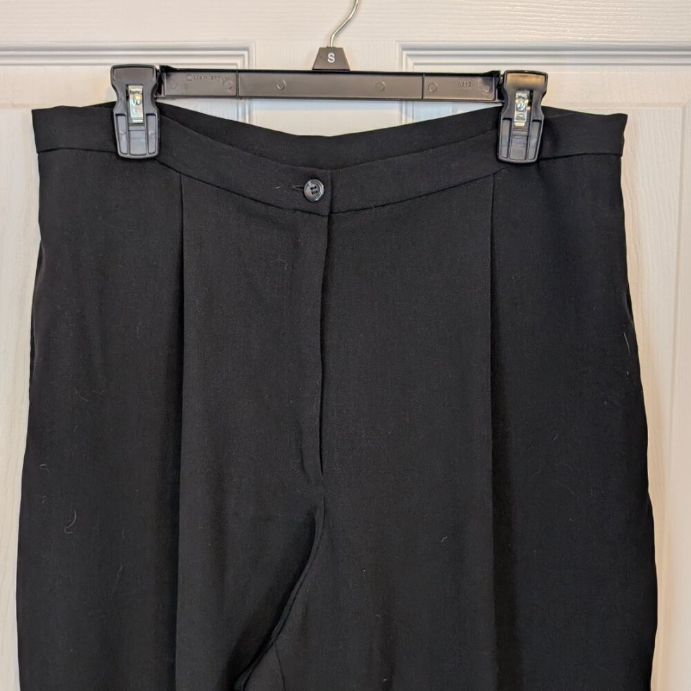 Villager Liz Claiborne Black Pleated Front Pants Women's 16 Goth Dark Academia